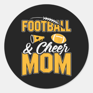 Sticker Rond Footll et acclamer maman Cheerleading mère Footll