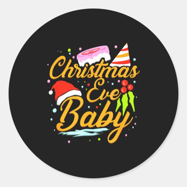 Sticker Rond For Christmas Eve Birthday Womens December Birthda (Devant)