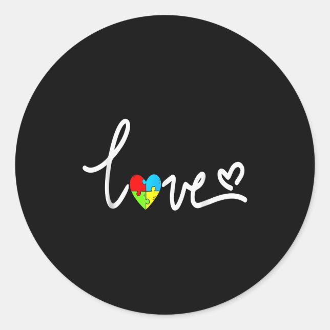 Sticker Rond For Men Women Autism Awareness Tee Plus Size  (Devant)