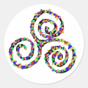 Sticker Rond Force de Triskelion celtique