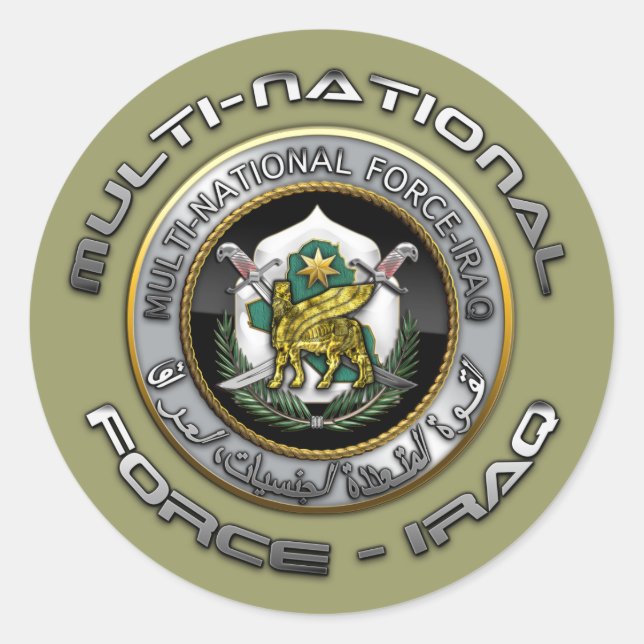 Sticker Rond Force multinationale - Irak (Devant)