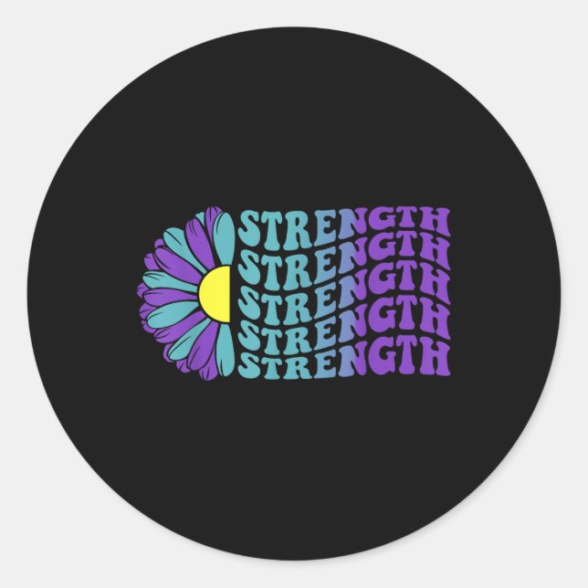 Sticker Rond Force, sensibilisation au suicide tournesol (Devant)