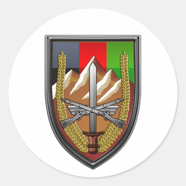 Sticker Rond Forces des États-Unis Afghanistan (Devant)