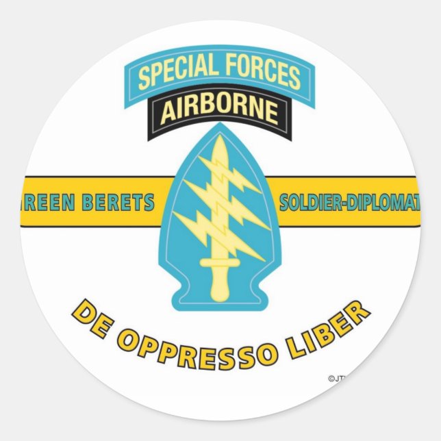STICKER ROND FORCES SPÉCIALES AIRBORNE "DE OPPRESSO LIBER" (Devant)