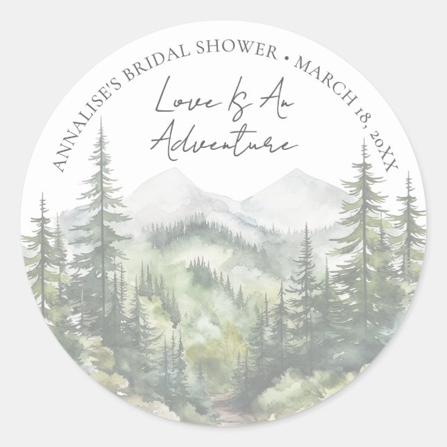 Sticker Rond Forest Adventure Bridal Shower (Devant)
