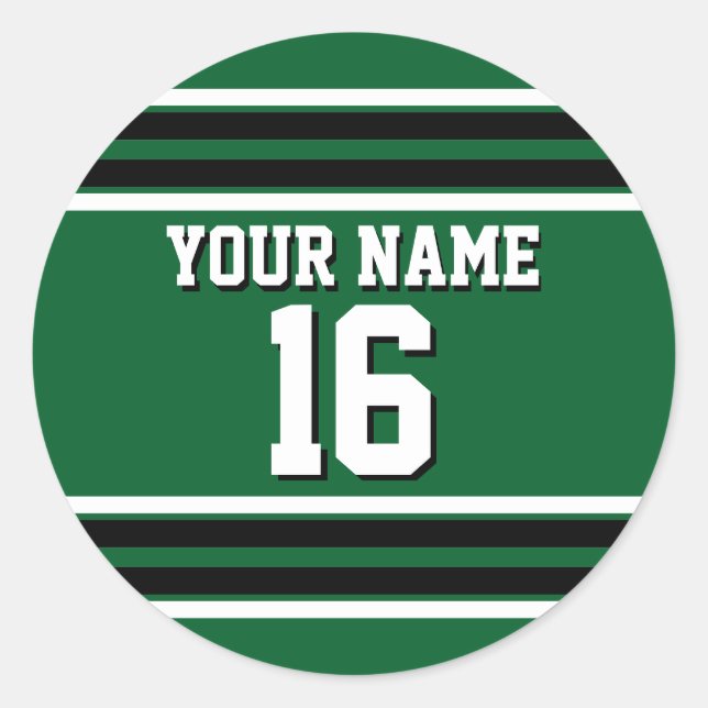 Sticker Rond Forest Green Black Team Jersey Custom (Devant)