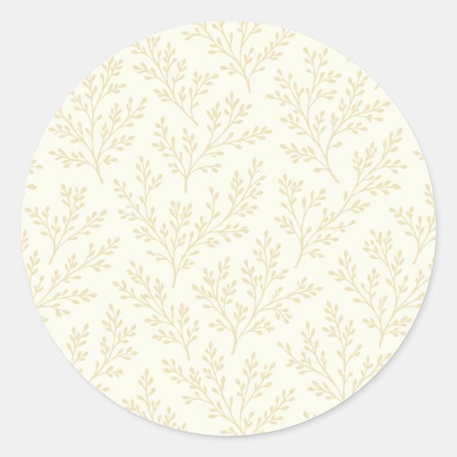 Sticker Rond Forest Sprigs Blé Doré - Neutre (Devant)