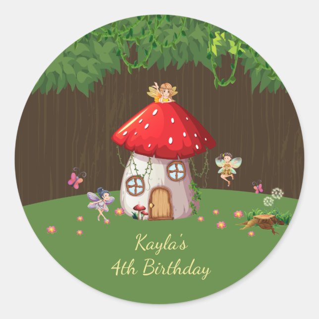 Sticker Rond Forêt de bois, Anniversaire des plantes (Devant)