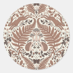 Sticker Rond Forêt de mousse de Mocha/Bois et plantes
