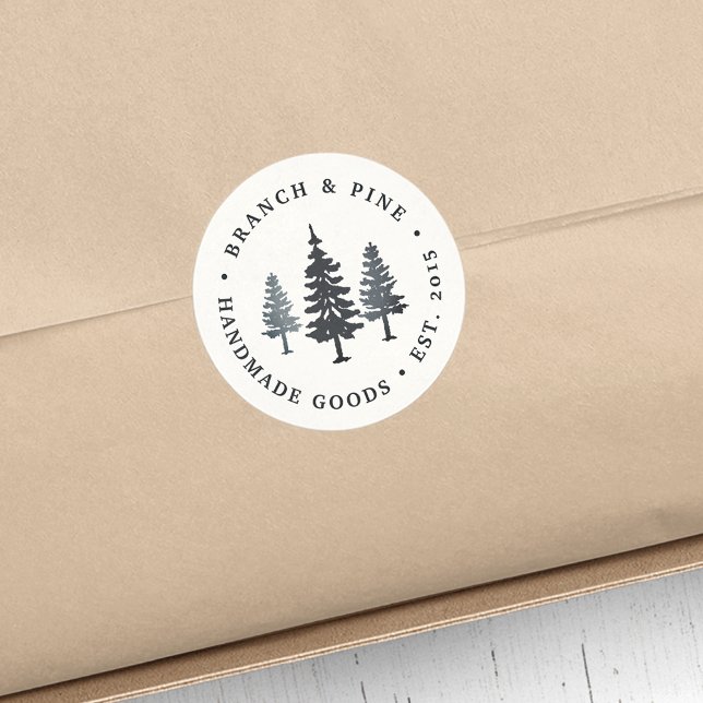 Sticker Rond Forêt d'hiver (Créateur téléchargé)