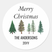 Forêt d'hiver Élégant pins Noël