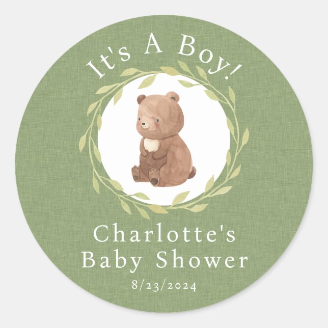 Sticker Rond Forêt enchantée C'est un garçon (Devant)