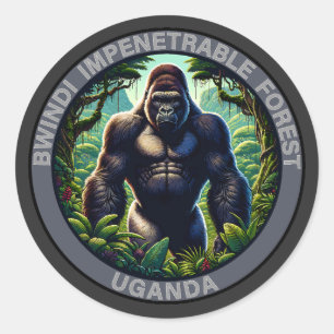 Sticker Rond Forêt impénétrable de Bwindi Ouganda