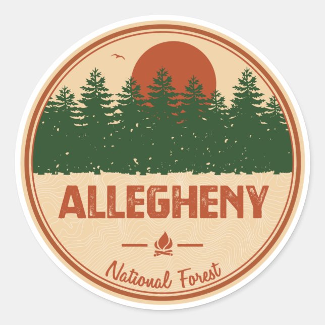 Sticker Rond Forêt nationale d'Allegheny (Devant)