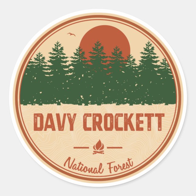 Sticker Rond Forêt nationale Davy Crockett (Devant)
