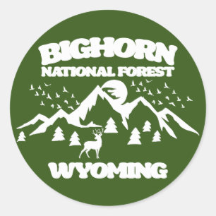Sticker Rond Forêt nationale de Bighorn Wyoming