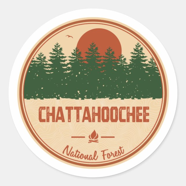 Sticker Rond Forêt nationale de Chattahoochee (Devant)