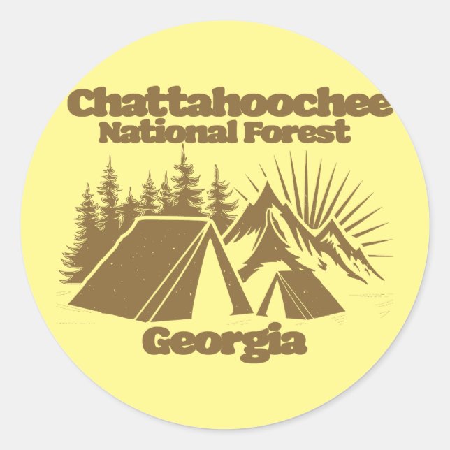 Sticker Rond Forêt nationale de Chattahoochee Géorgie (Devant)
