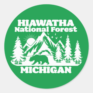 Sticker Rond Forêt nationale de Hiawatha Michigan