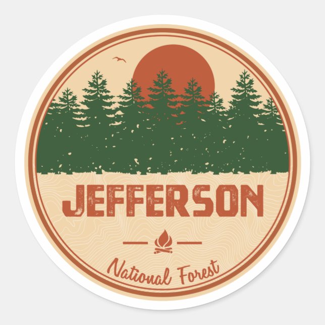 Sticker Rond Forêt nationale de Jefferson (Devant)