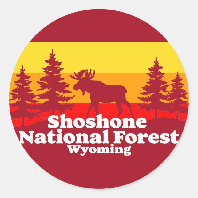 Sticker Rond Forêt nationale de Shoshone Wyoming (Devant)