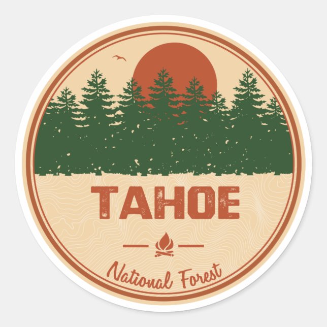 Sticker Rond Forêt nationale de Tahoe (Devant)