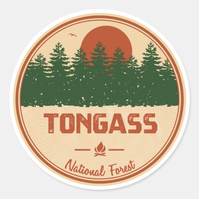 Sticker Rond Forêt nationale de Tongass (Devant)