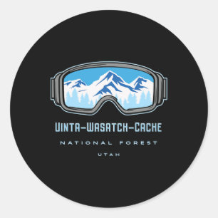Sticker Rond Forêt nationale de Uinta-wasatch-cache Utah Neige