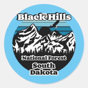 Sticker Rond Forêt nationale de vintage Black Hills Dakota du S
