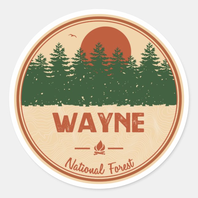 Sticker Rond Forêt nationale de Wayne (Devant)