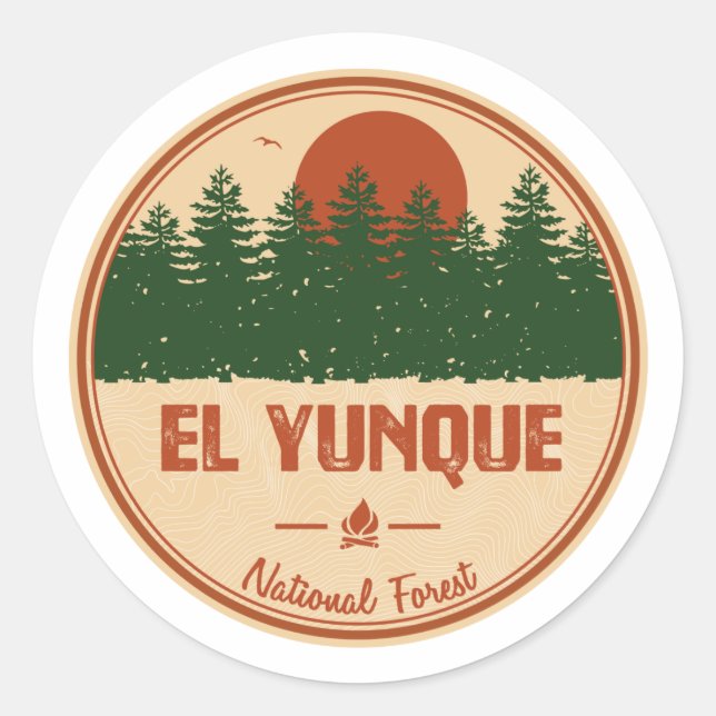 Sticker Rond Forêt nationale d'El Yunque (Devant)