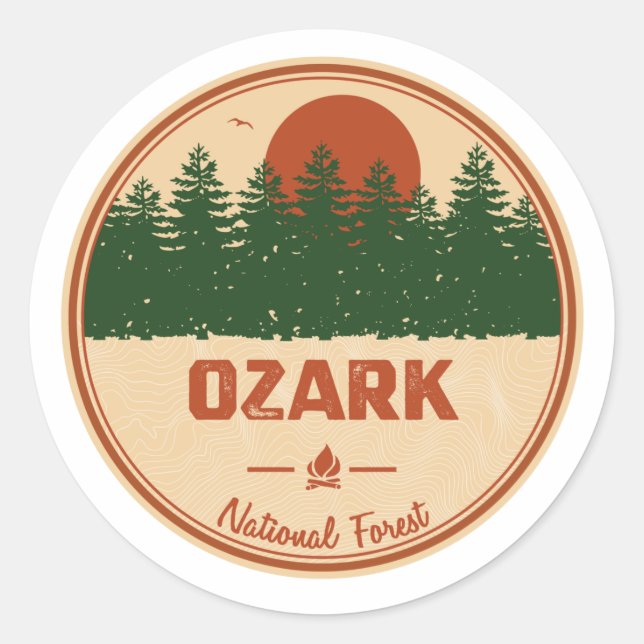 Sticker Rond Forêt nationale d'Ozark (Devant)