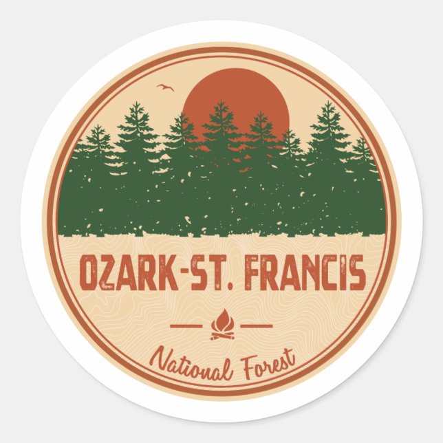 Sticker Rond Forêt nationale d'Ozark-St. Francis (Devant)