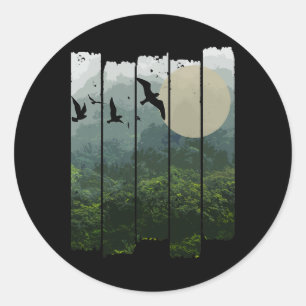 Sticker Rond Forêt sauvage extérieur nature