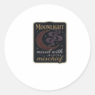 Sticker Rond Forêts Mystiques Fantastiques Whimsigoth, Lunes & 