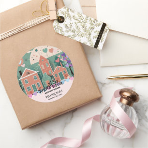 Sticker Rond Forever Accueil Pastel Coeurs Adoption Foster Douc