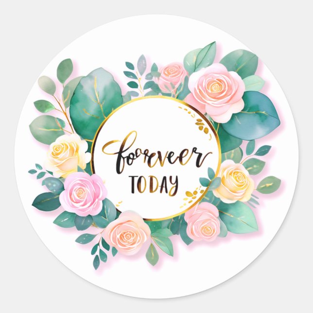 Sticker Rond Forever commence aujourd'hui (Devant)