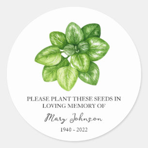 Sticker Rond Forfait de semence funéraire Oregano