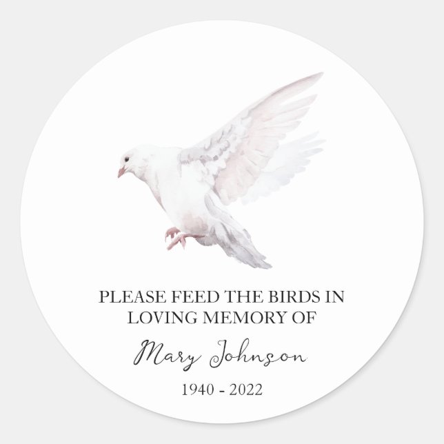 Sticker Rond Forfait de semences funéraires Bird Memorial (Devant)