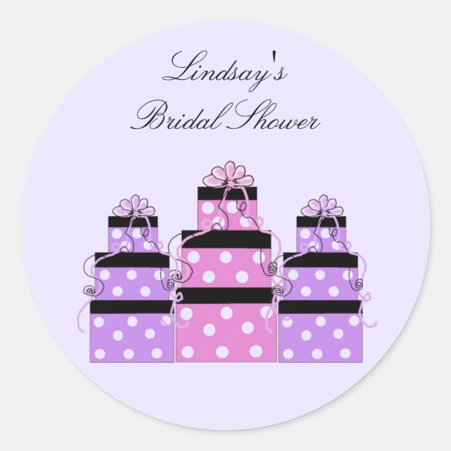 Sticker Rond Forfaits de fête prénuptiale joliment empilés (Devant)