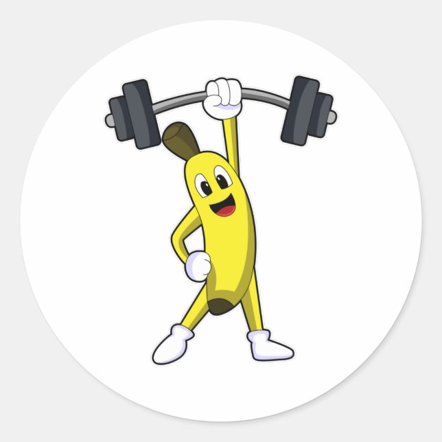 Sticker Rond Formation Banana at Strength avec Barbell (Devant)