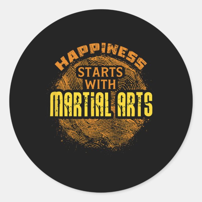 Sticker Rond Formation des mixed martial art Judo Karate Boxe M (Devant)