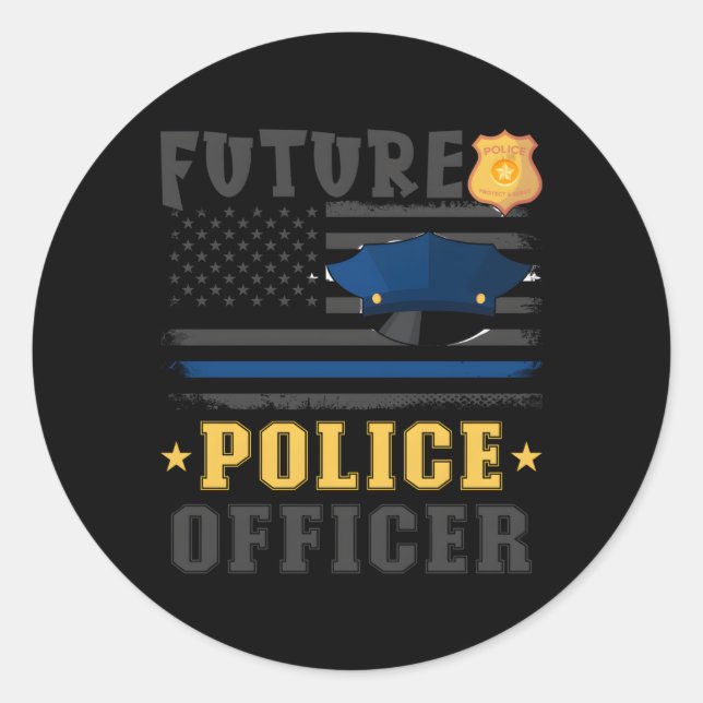Sticker Rond Formation future des policiers Diplôme de police A (Devant)