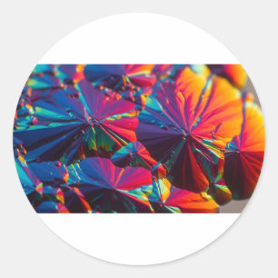 Sticker Rond Formation microscopique en cristal