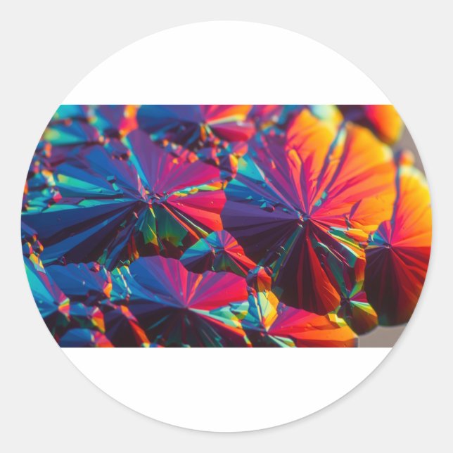 Sticker Rond Formation microscopique en cristal (Devant)