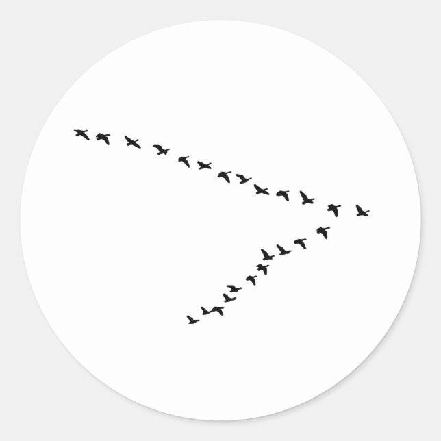 Sticker Rond Formation "V" d'oies volantes (Devant)