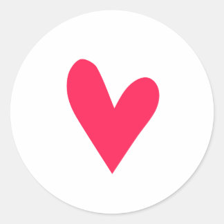 Sticker Rond Forme de coeur rouge