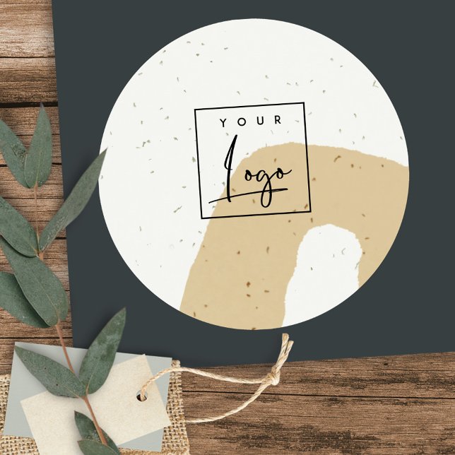 Sticker Rond Forme tachetée ocre jaune en céramique abstraite L (Créateur téléchargé)