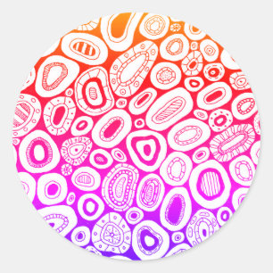 Sticker Rond Formes Blobby Aléatoires Art Abstrait