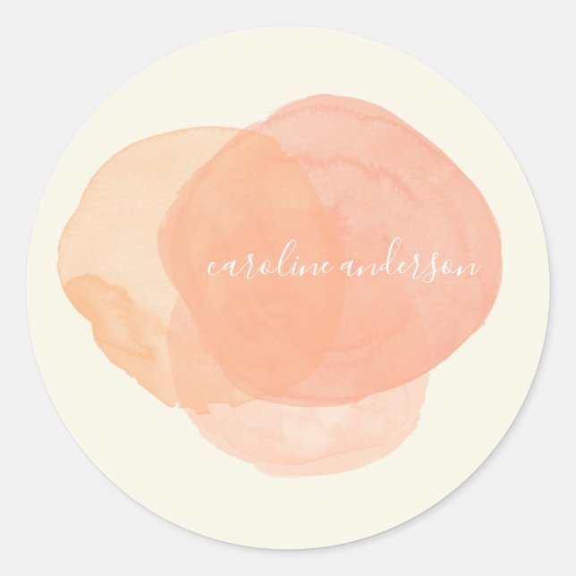 Sticker Rond Formes d'aquarelle Abstraites dans la plage person (Devant)